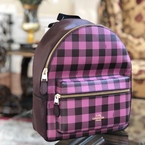 coach plaid backpack
